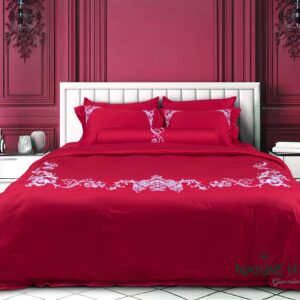 Bộ chăn ga Nature Home Cotton Đỏ Cổ Điển
