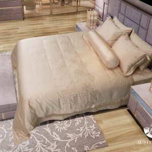 Bộ chăn ga Austin Horn Cotton Luxury Red Crystal