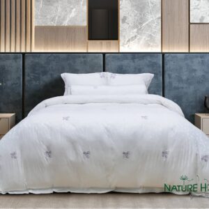 Bộ chăn ga Nature Home Cotton Cherry Tím Trắng
