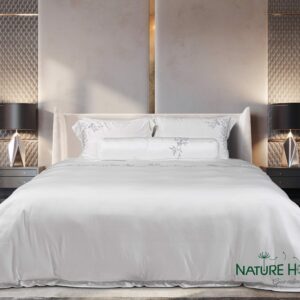 Bộ chăn ga Nature Home Tencel Trắng Hoa Dây Luxury