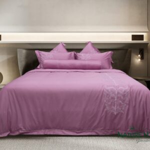 Bộ chăn ga Nature Home Cotton Tím Xương Cá