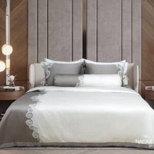 Bộ chăn ga Nature Home Cotton Marina Ghi Kem 3