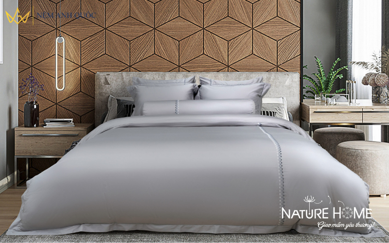 Bộ chăn ga Nature Home Kim Cương Ghi Sáng